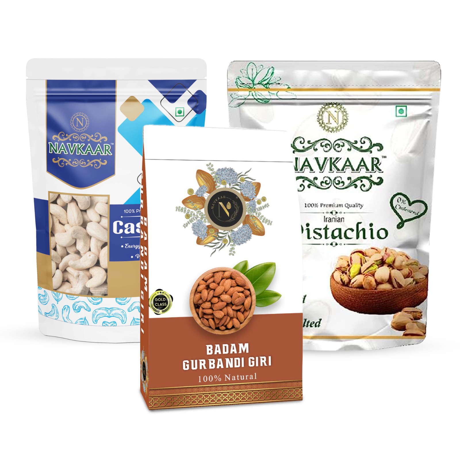 Almonds Cashews Pistachios Combo Pack